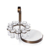 Zodax Home Decor Tequilero 10 Shot Tequila Set with Marble Cutting Board - Gold
