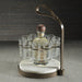 Zodax Home Decor Tequilero 10 Shot Tequila Set with Marble Cutting Board - Gold