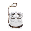 Zodax Home Decor Tequilero 10 Shot Tequila Set with Marble Cutting Board - Gold