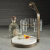 Zodax Home Decor Tequilero 10 Shot Tequila Set with Marble Cutting Board - Gold