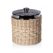 Zodax Home Decor The Palmier Ice Bucket with Lid - Woven Rattan and Stainless Steel