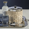 Zodax Home Decor The Palmier Ice Bucket with Lid - Woven Rattan and Stainless Steel