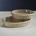 Zodax Home Decor The Palmier Oval Glass Bowl in Woven Rattan Basket - Large