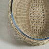Zodax Home Decor The Palmier Oval Glass Bowl in Woven Rattan Basket - Large
