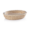 Zodax Home Decor The Palmier Oval Glass Bowl in Woven Rattan Basket - Large