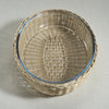 Zodax Home Decor The Palmier Oval Glass Bowl in Woven Rattan Basket - Small