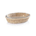 Zodax Home Decor The Palmier Oval Glass Bowl in Woven Rattan Basket - Small