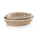 Zodax Home Decor The Palmier Oval Glass Bowl in Woven Rattan Basket - Small