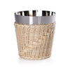 Zodax Home Decor The Palmier Wine / Champagne Bucket - Woven Rattan and Stainless Steel
