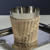 Zodax Home Decor The Palmier Wine / Champagne Bucket - Woven Rattan and Stainless Steel