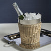 Zodax Home Decor The Palmier Wine / Champagne Bucket - Woven Rattan and Stainless Steel