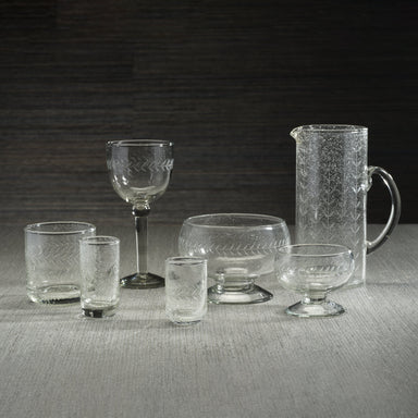 Zodax Home Decor Tuscan Handmade Etched Glass - Pitcher