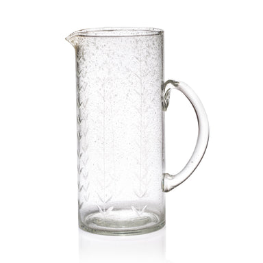 Zodax Home Decor Tuscan Handmade Etched Glass - Pitcher