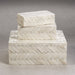 Zodax Home Decor White Bone Braided Box 7.25" x 4.25" x 2"