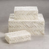 Zodax Home Decor White Bone Braided Box 7.25" x 4.25" x 2"