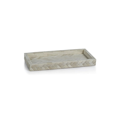 Zodax Furniture White Bone Braided Tray 14.25" x 7.25" x 1.35"