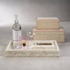 Zodax Furniture White Bone Braided Tray 16.65" x 12.65" x 2.12"