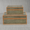 Zodax Home Decor Wood & Shagreen Leather Box 13" x 10" x 5"