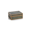 Zodax Home Decor Wood & Shagreen Leather Box 9" x 7" x 4"