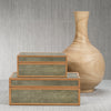 Zodax Home Decor Wood & Shagreen Leather Box 9" x 7" x 4"