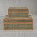 Zodax Home Decor Wood & Shagreen Leather Box 9" x 7" x 4"