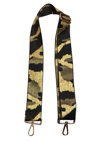 Ahdorned Handbags Ahdorned Black/Army/Gold Camo Adjustable Strap