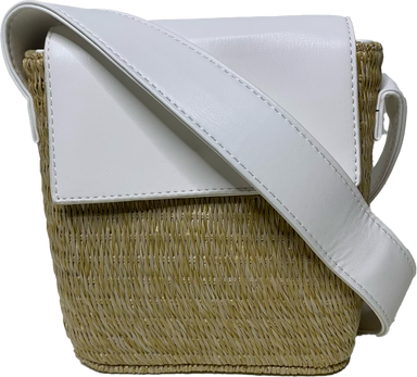 Ahdorned Handbags Ahdorned Celeste Crossbody Raffia Bag White