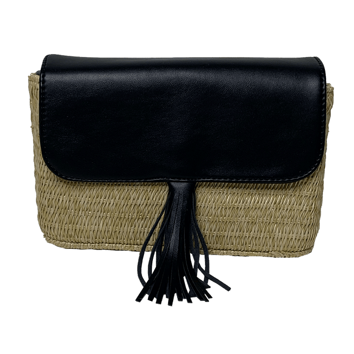 Ahdorned Handbags Ahdorned Colleen Raffia Crossbody Black