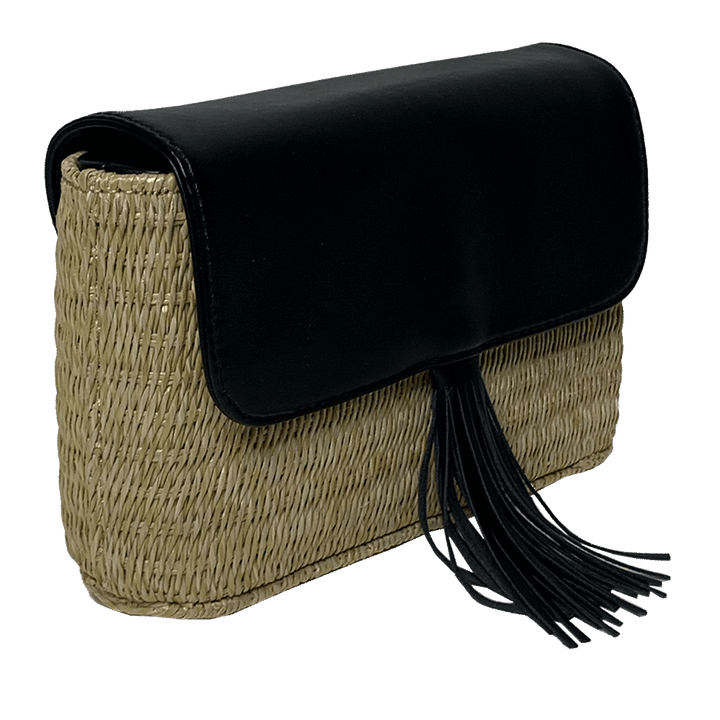 Ahdorned Colleen Raffia Crossbody Black — ShopTheAddison