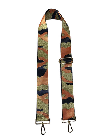 Ahdorned Handbags Ahdorned Navy/Orange/Gold Camo Adjustable Strap