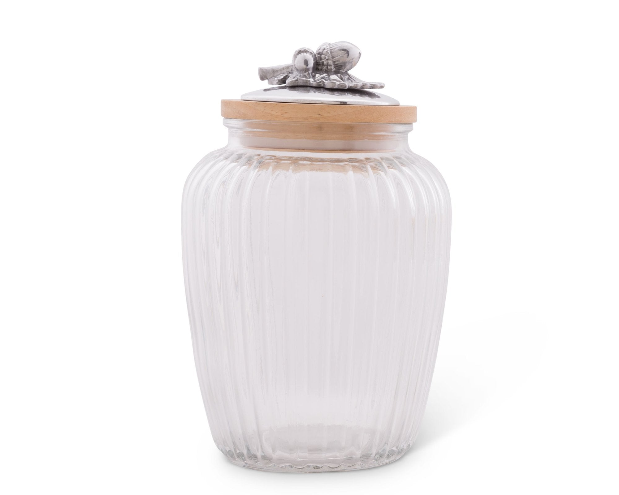 Large Decorative Glass Container with Glass & Cork Stopper