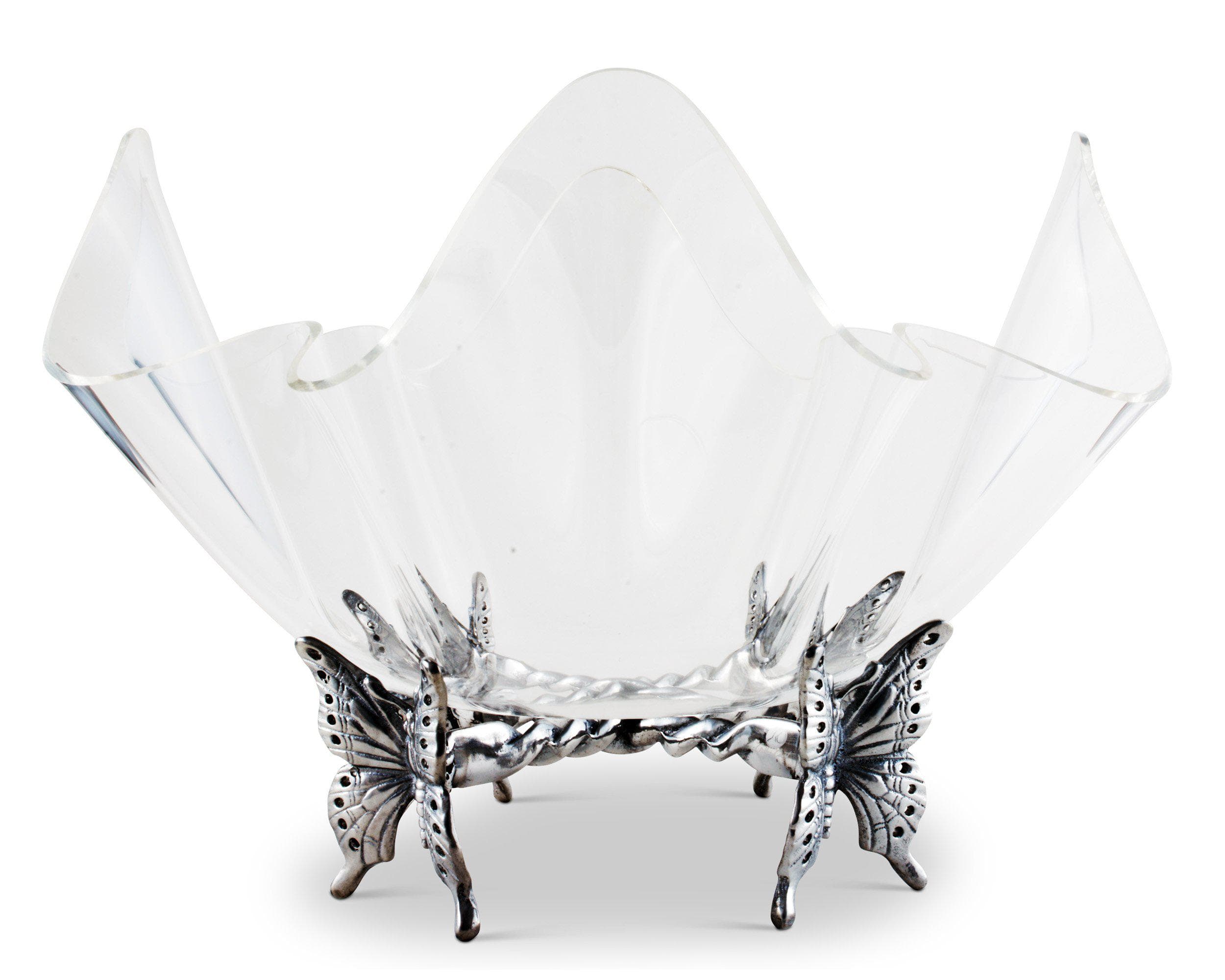 Arthur Court Serveware Arthur Court Acrylic Bowl 14 inches  - Butterfly Stand