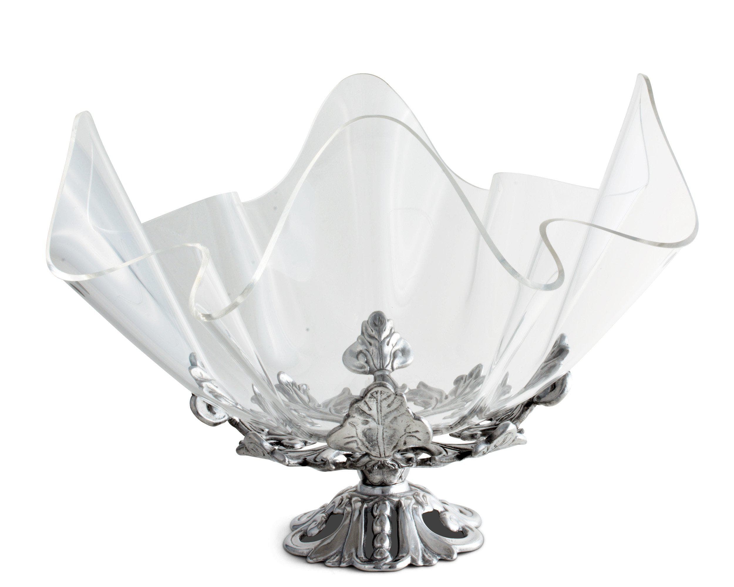 Arthur Court Serveware Arthur Court Acrylic Bowl 14 inches  Fleur-De-Lis Stand