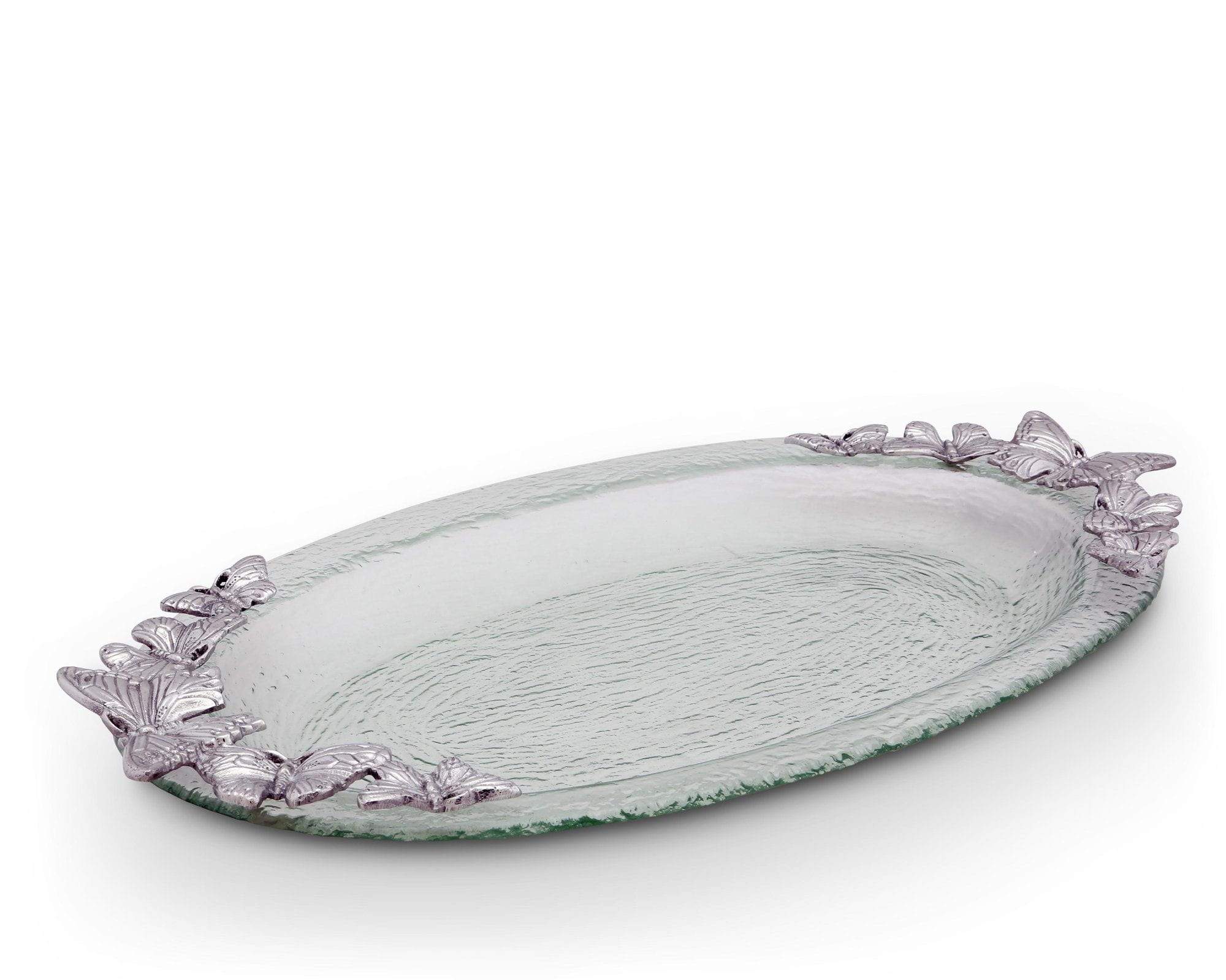 Arthur Court Butterfly Glass Platter