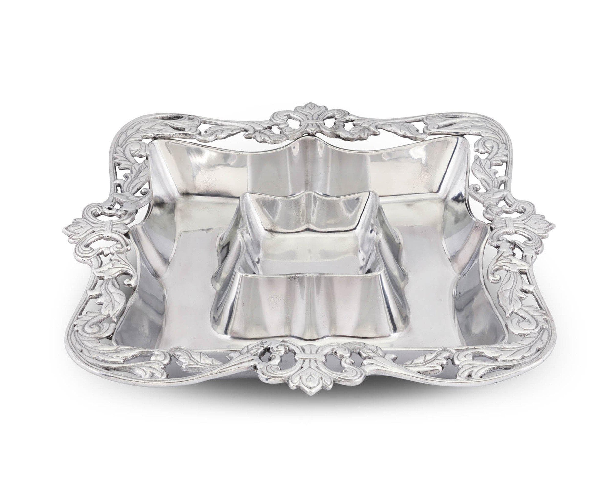 Arthur Court Serveware Arthur Court Chip and Dip - Fleur-de-Lis Acanthus