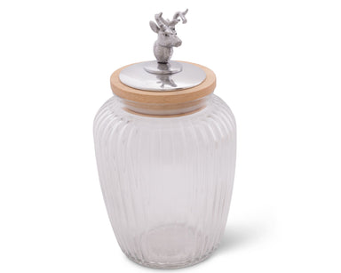 Arthur Court Giftware Arthur Court Deer / Elk Glass Canister - Large 60 Oz