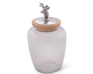 Arthur Court Giftware Arthur Court Deer / Elk Glass Canister - Large 60 Oz
