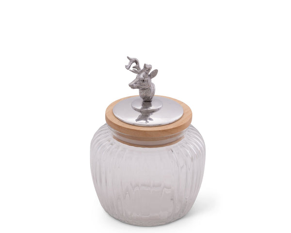 Arthur Court Giftware Arthur Court Deer / Elk Glass Canister - Medium 40 Oz