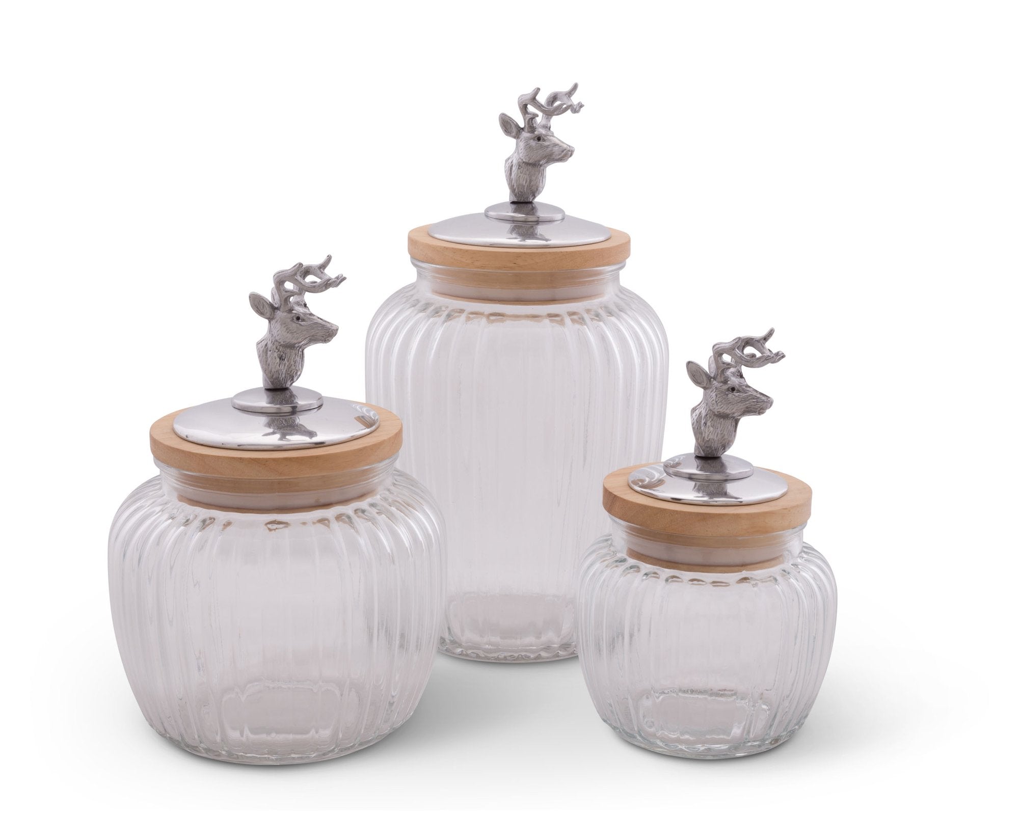 Arthur Court Giftware Arthur Court Deer / Elk Glass Canister - Medium 40 Oz