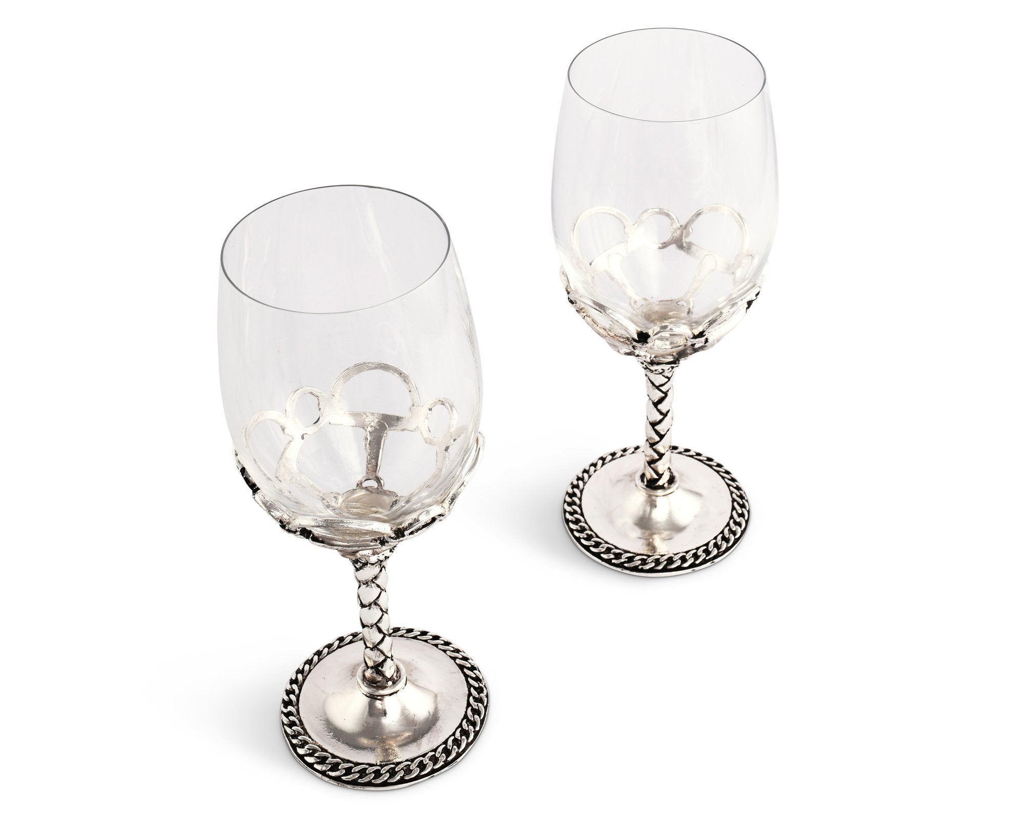 Arthur Court Serveware Arthur Court Equestrian Pair Of Wine Glasses - Shipping March