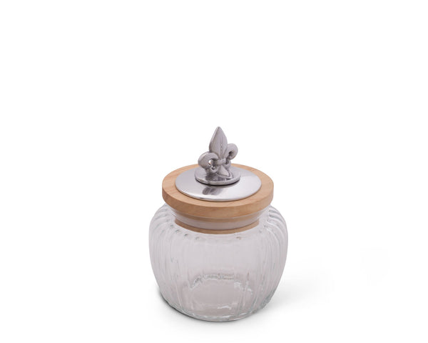 Arthur Court Giftware Arthur Court Fleur De Lis Glass Canister - Small 20 Oz