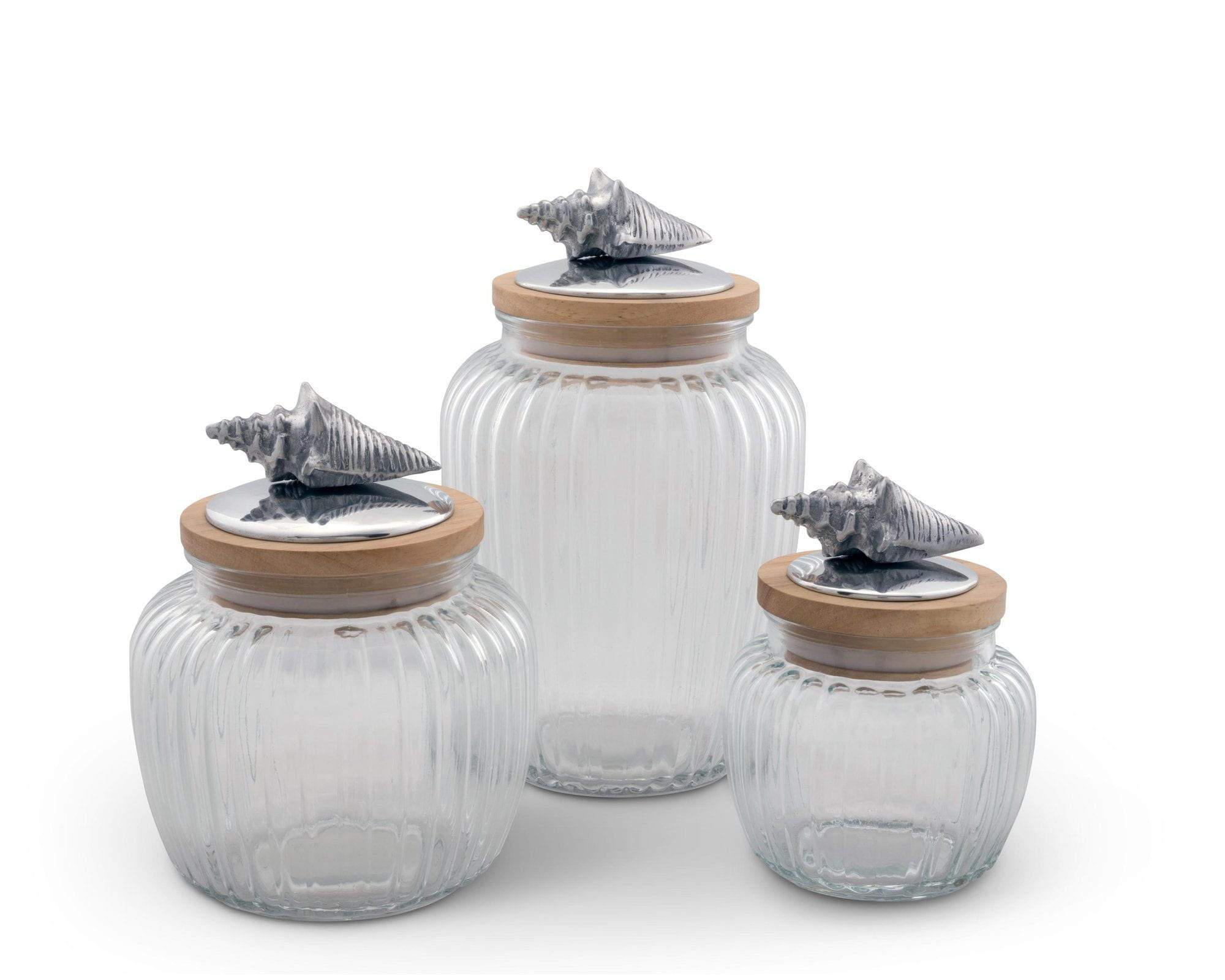 Arthur Court Shell Glass Canister Large