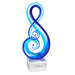Badash Crystal Giftware Blue Murano Style Art Glass Note Centerpiece on Crystal Base