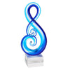 Badash Crystal Giftware Blue Murano Style Art Glass Note Centerpiece on Crystal Base