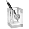 Badash Crystal Art Glass Crystal Pen or Pencil Holder with Clock 3.5"