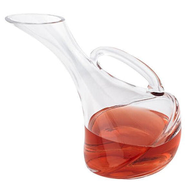 Badash Crystal Art Glass European Mouth Blown Olivia Leaning Wine Carafe H7"- 32 oz.