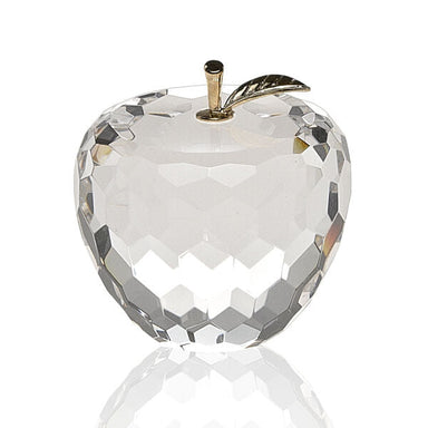 Badash Crystal Giftware Faceted Crystal Crystal Apple Paperweight with Gold Leaf