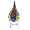 Badash Crystal Art Glass Firestorm Murano Style Art Glass 11" Teardrop on a Clear Crystal Base