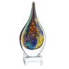 Badash Crystal Art Glass Firestorm Murano Style Art Glass 12" Teardrop Shaped Centerpiece on Crystal Base
