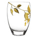 Badash Crystal Art Glass Gold Leaves Mouth Blown and Hand Decorated European 12″ Vase